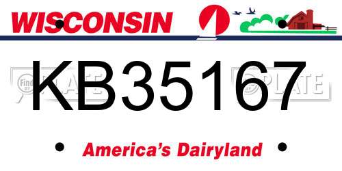 KB35167 Wisconsin License Plate