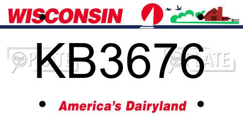 KB3676 Wisconsin License Plate