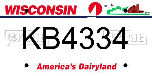 KB4334 Wisconsin License Plate