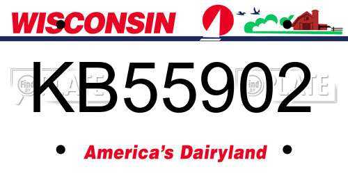 KB55902 Wisconsin License Plate