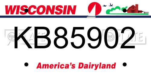 KB85902 Wisconsin License Plate