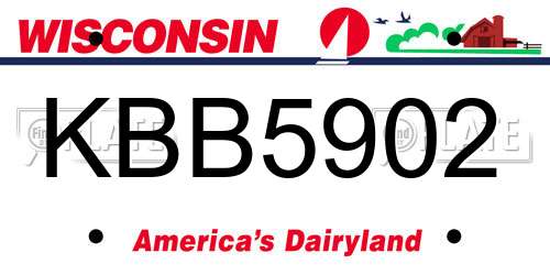 KBB5902 Wisconsin License Plate