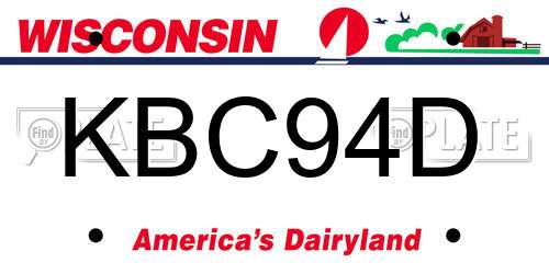 KBC94D Wisconsin License Plate