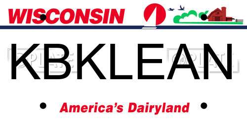 KBKLEAN Wisconsin License Plate