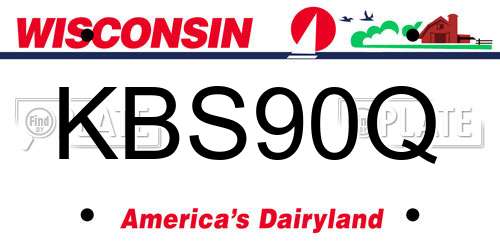 KBS90Q Wisconsin License Plate
