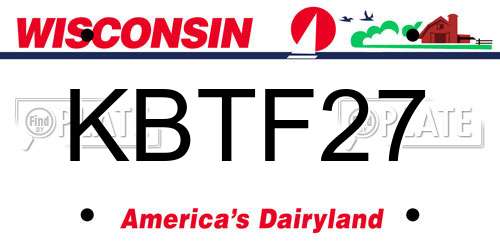 KBTF27 Wisconsin License Plate