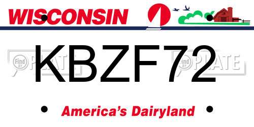 KBZF72 Wisconsin License Plate