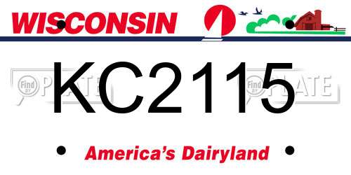 KC2115 Wisconsin License Plate