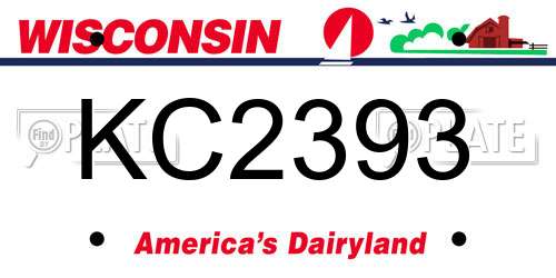 KC2393 Wisconsin License Plate