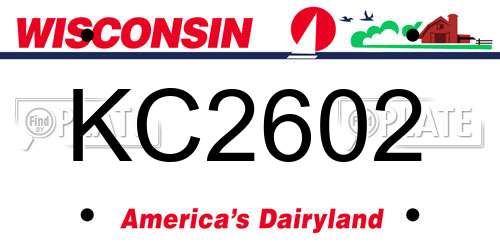 KC2602 Wisconsin License Plate