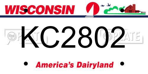 KC2802 Wisconsin License Plate