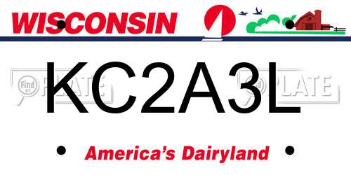 KC2A3L Wisconsin License Plate