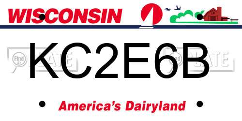 KC2E6B Wisconsin License Plate