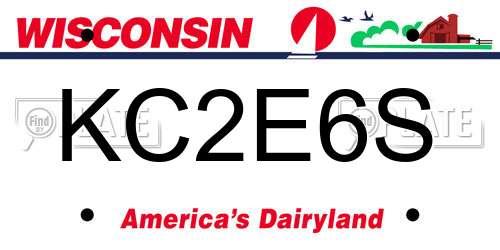 KC2E6S Wisconsin License Plate