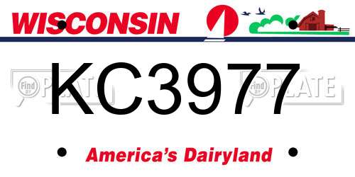 KC3977 Wisconsin License Plate