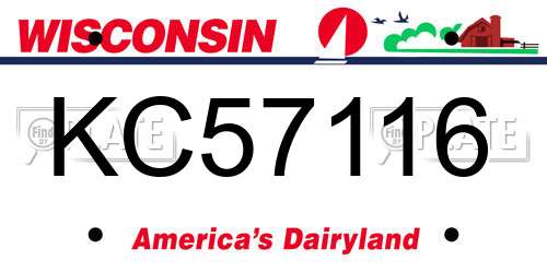 KC57116 Wisconsin License Plate