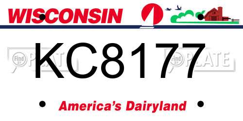 KC8177 Wisconsin License Plate