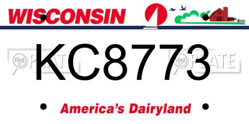 KC8773 Wisconsin License Plate