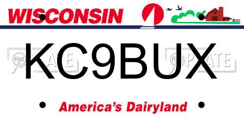 KC9BUX Wisconsin License Plate
