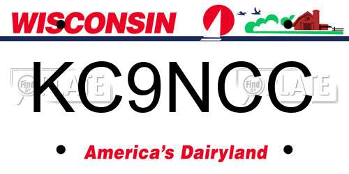 KC9NCC Wisconsin License Plate