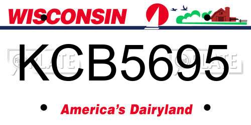 KCB5695 Wisconsin License Plate