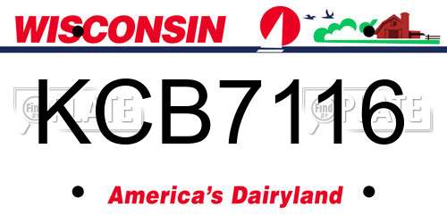 KCB7116 Wisconsin License Plate