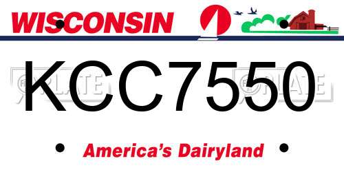 KCC7550 Wisconsin License Plate