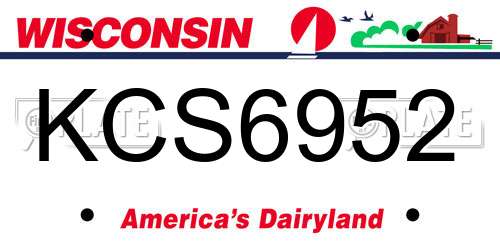 KCS6952 Wisconsin License Plate