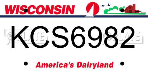 KCS6982 Wisconsin License Plate