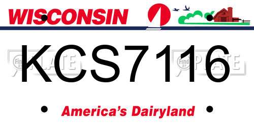 KCS7116 Wisconsin License Plate