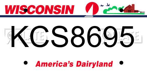 KCS8695 Wisconsin License Plate