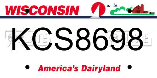 KCS8698 Wisconsin License Plate