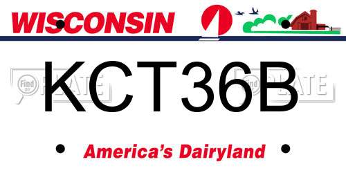 KCT36B Wisconsin License Plate