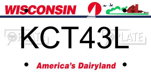 KCT43L Wisconsin License Plate