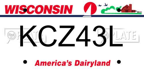 KCZ43L Wisconsin License Plate