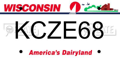 KCZE68 Wisconsin License Plate