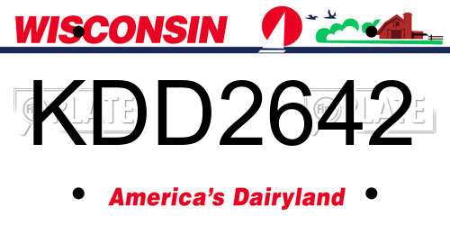 KDD2642 Wisconsin License Plate