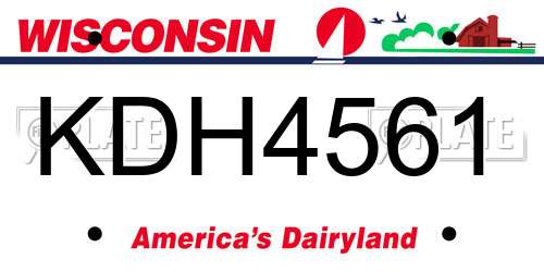 KDH4561 Wisconsin License Plate