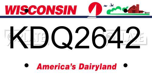 KDQ2642 Wisconsin License Plate
