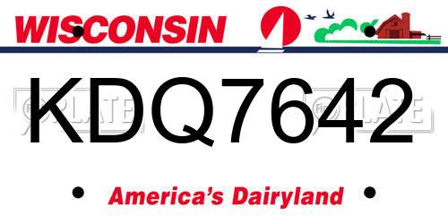 KDQ7642 Wisconsin License Plate