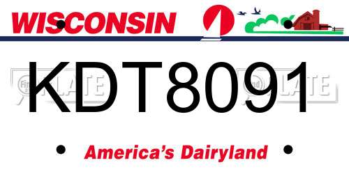 KDT8091 Wisconsin License Plate