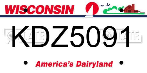 KDZ5091 Wisconsin License Plate
