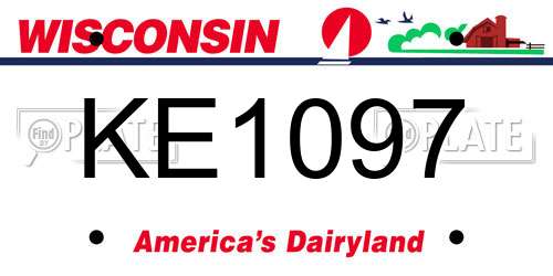 KE1097 Wisconsin License Plate