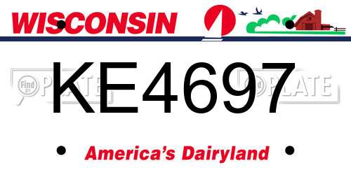 KE4697 Wisconsin License Plate