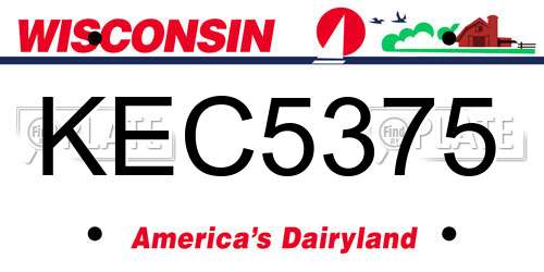 KEC5375 Wisconsin License Plate