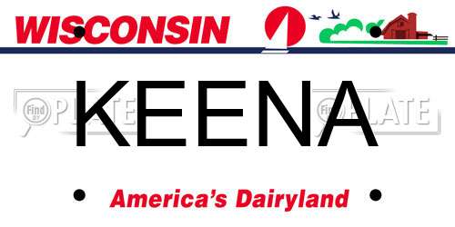 KEENA Wisconsin License Plate