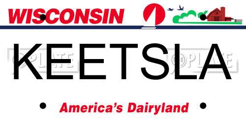 KEETSLA Wisconsin License Plate