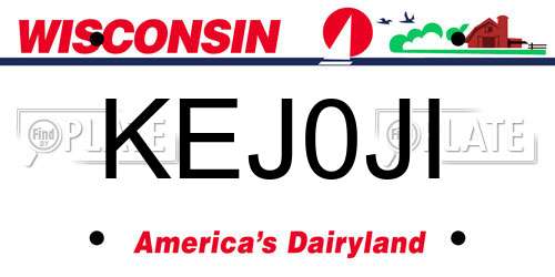 KEJ0JI Wisconsin License Plate