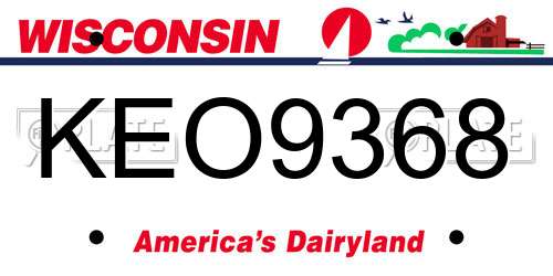 KEO9368 Wisconsin License Plate