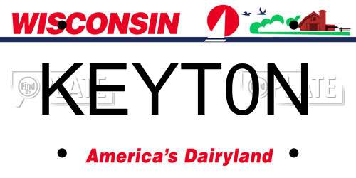 KEYT0N Wisconsin License Plate
